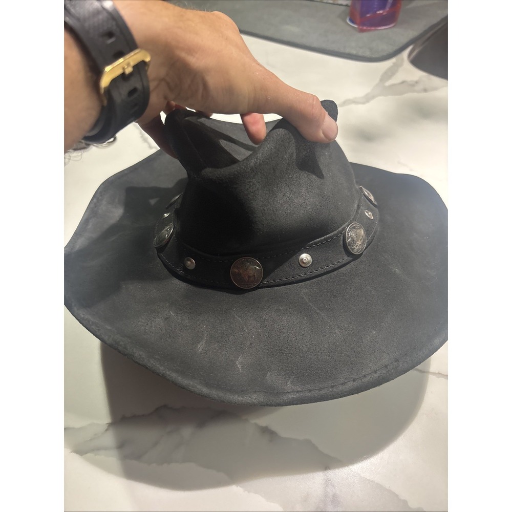 Minnetonka Buffalo Nickel Distressed Ruff Leather Hat